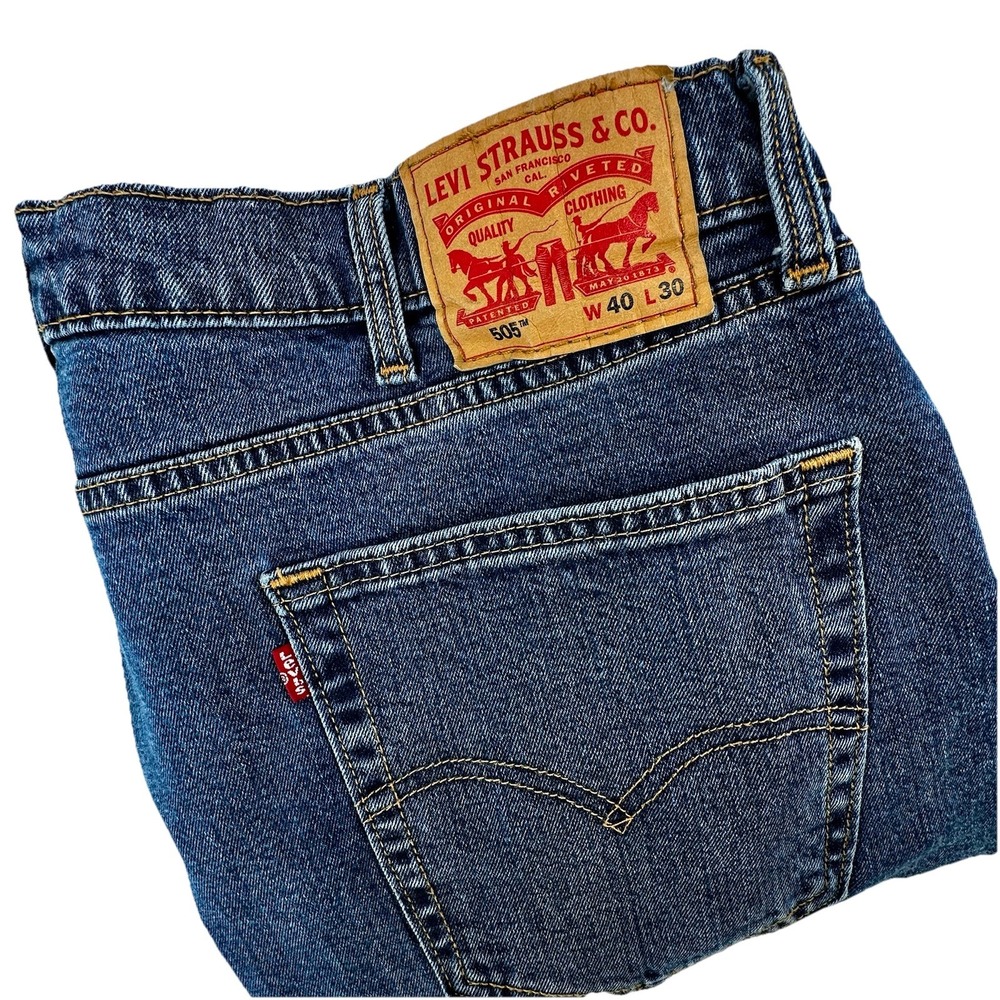 Levi's‎ 505 Jeans Men's 40x30 Denim Medium Blue Straight Classic 5 Pocket